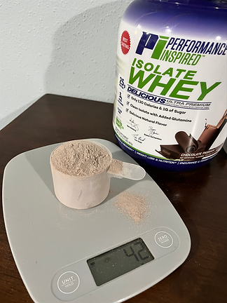 Scoop of Performance Inspired Whey Protein Isolate