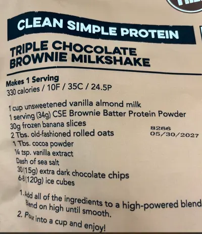 Picture of Clean Simple Eats triple chocolate brownie milkshake recipe