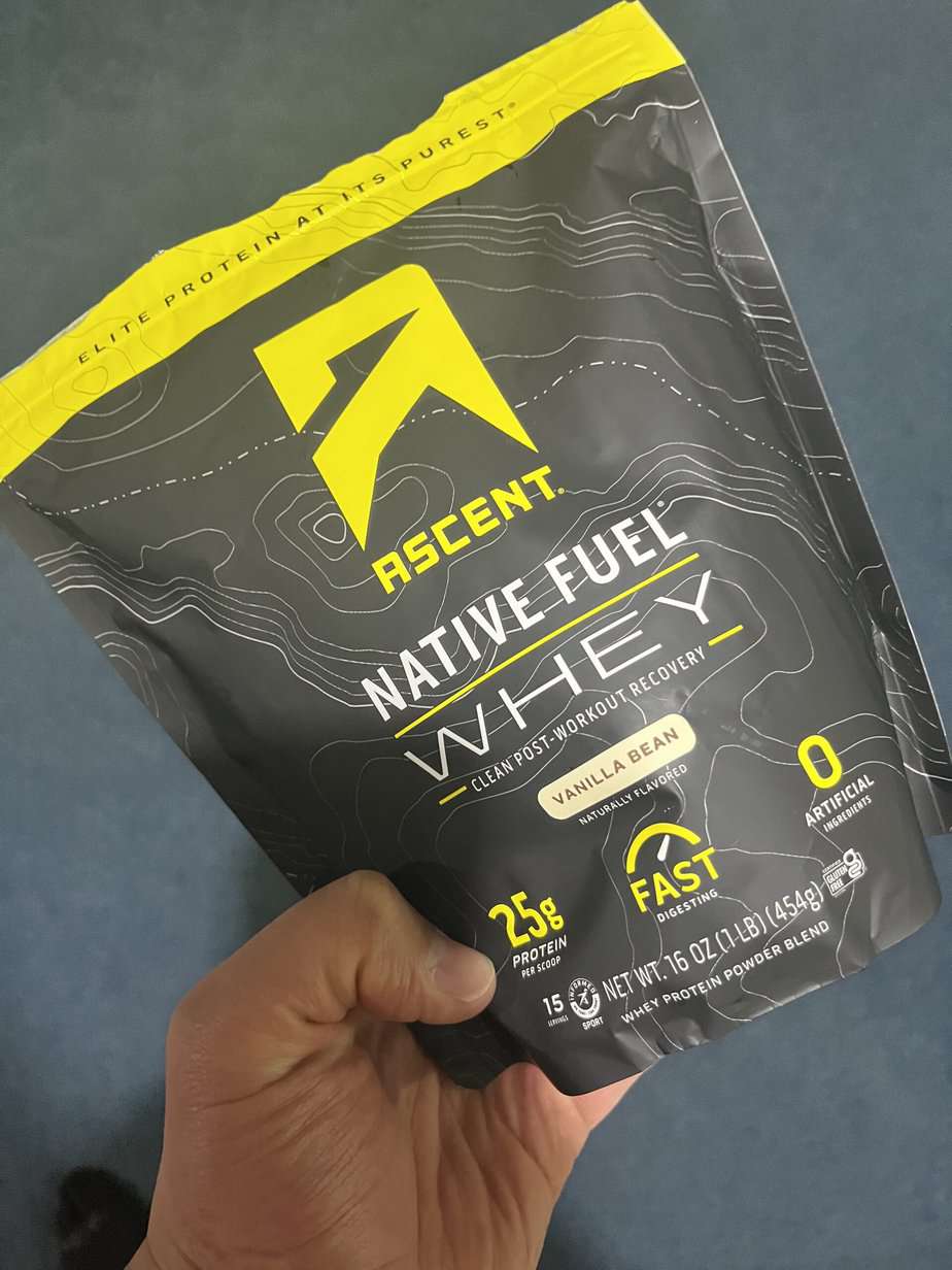 ascent native fuel whey protein powder vanilla bean