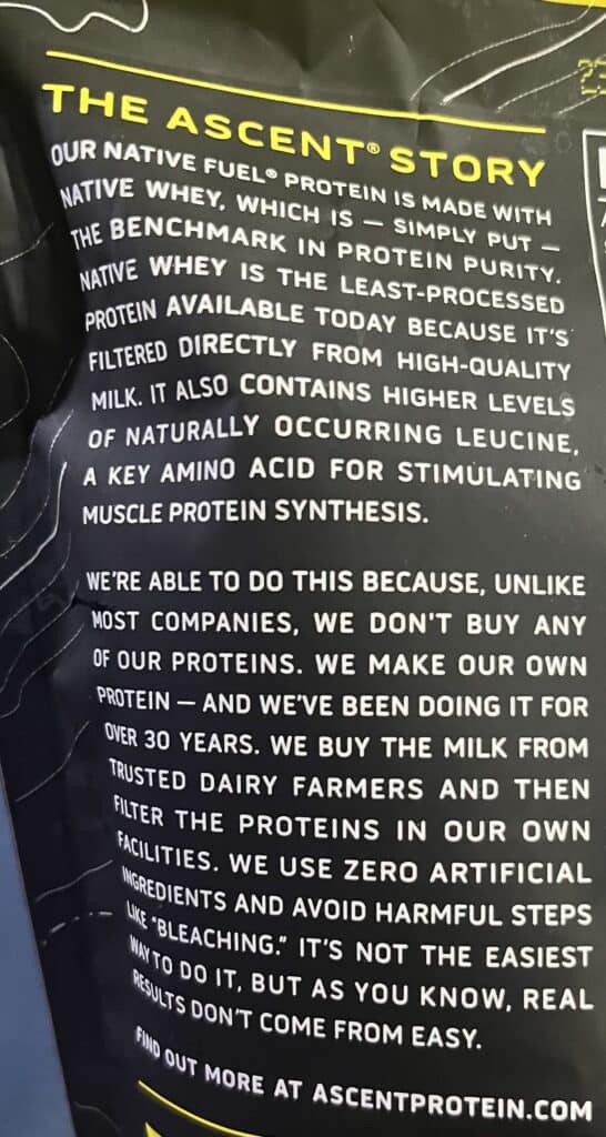 ascent native fuel whey protein powder review
