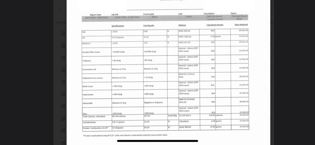 complete amino acid profile