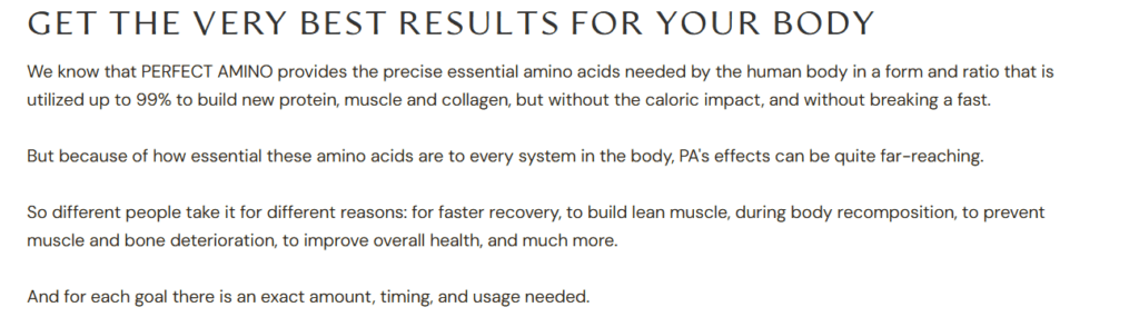 PerfectAmino BodyHealth