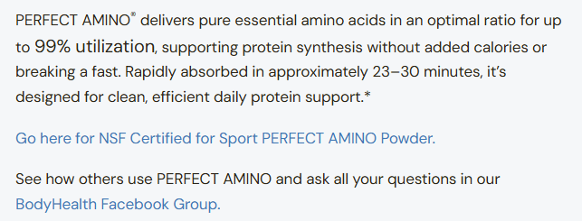 Perfect Amino Acids